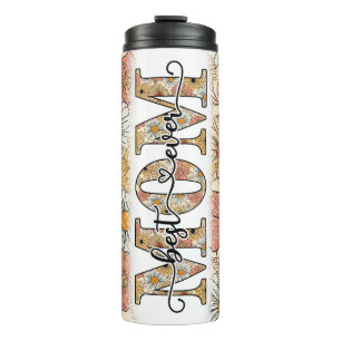 Beste Mama je Retro Floral Thermosbecher