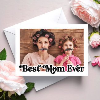 Beste Mama je Retro Foto Blumenmutter Tageskarte Feiertagskarte