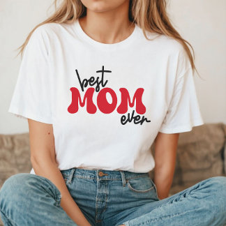 Beste Mama je | Retro Red Typografie T-Shirt
