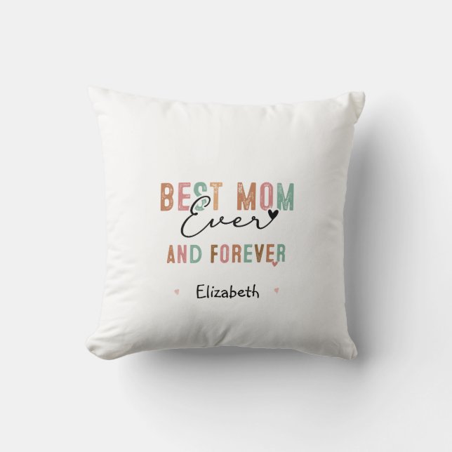 Beste Mama je Retro Script Groovy Mutter Tag Kissen (Vorderseite)