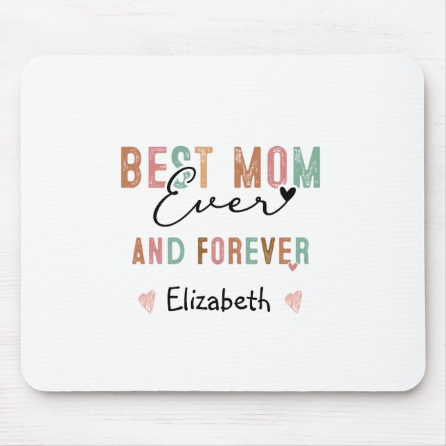 Beste Mama je Retro Script Groovy Mutter Tag Mousepad (Vorne)