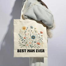 Beste Mama je Retro Wildblume Taschenbeutel für Ma