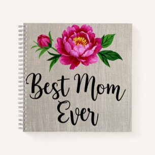Beste Mama je rosa Aquarell Blume Poster Notizbuch