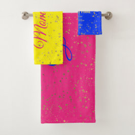 Beste Mama je rosa Blau Andere Tagesvorlage Badhandtuch Set