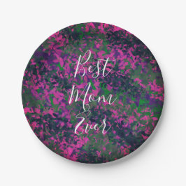 Beste Mama je Rosa Einzigartiger Garten mit blühen Pappteller