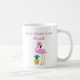 Beste Mama je rosa Flamingo Tasse