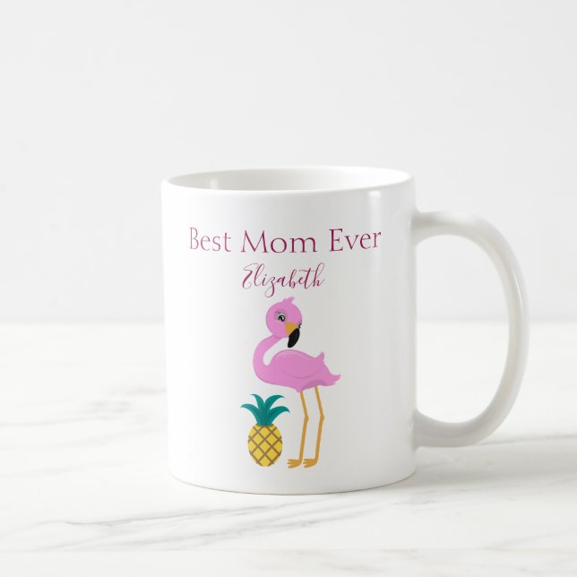Beste Mama je rosa Flamingo Tasse (Rechts)