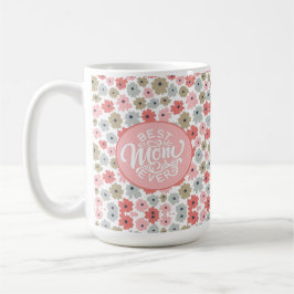 Beste Mama je rosa Floral  Kaffeetasse