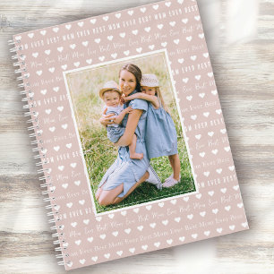 Beste Mama je rosa Herz Foto Notizbuch