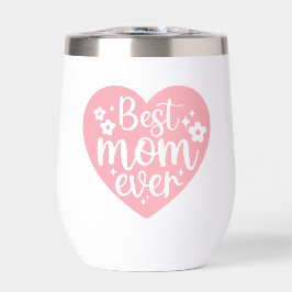 Beste Mama je rosa Herz mit Blume