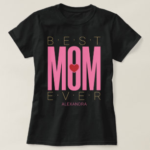 Beste Mama je Rosa Herz rosa Gold, kundenspezifisc T-Shirt