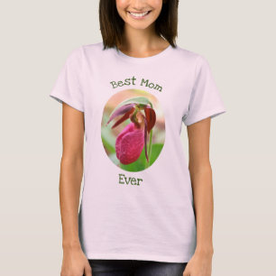 Beste Mama je Rosa Lady Slipper Orchid T-Shirt