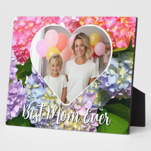 Beste Mama je rosa lila Blumenfoto-Vorlage Fotoplatte