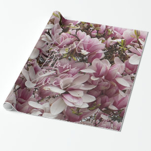 Beste Mama je Rosa Magnolia Blume Blumenstrauß Geschenkpapier