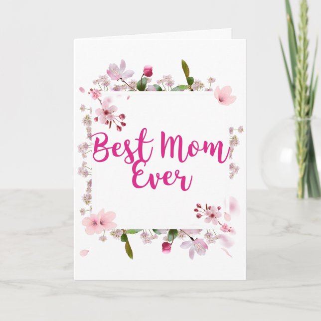 Beste Mama je rosa Muttertag Karte (Vorderseite)