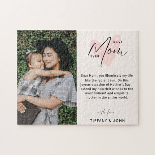 Beste Mama je rosa Niedliche Herzschrift Puzzle