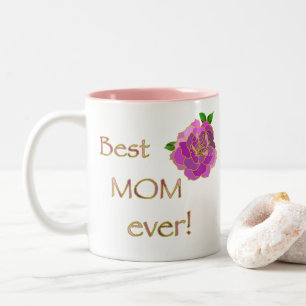 Beste Mama je rosa Rose Danke für alles Zweifarbige Tasse