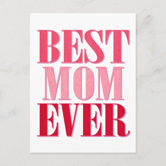 Beste Mama je rosa Text Sprichwort Postkarte (Vorderseite)