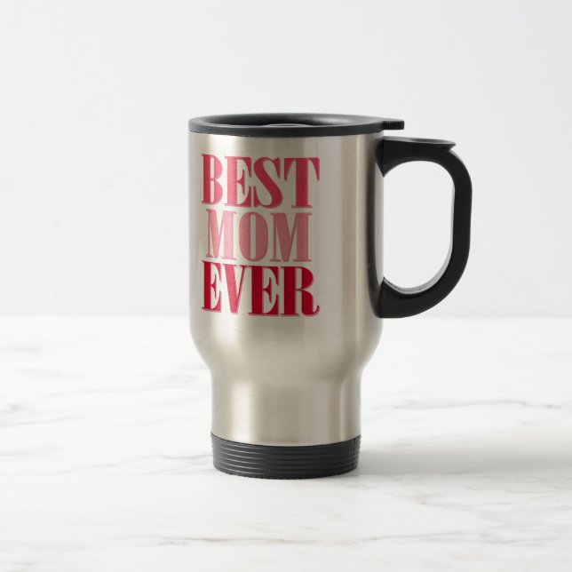 Beste Mama je rosa Text Sprichwort Reisebecher (Rechts)