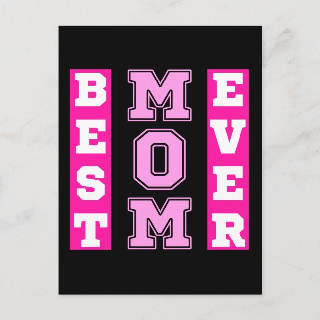 Beste Mama je Rosa Typografie Mütter Tagesgeschenk Postkarte (Vorderseite)