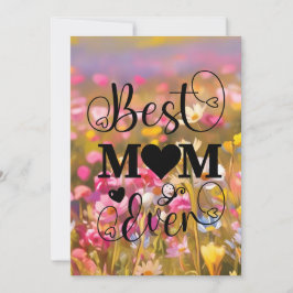 Beste Mama je Rosa Wild Blume Field 2025 Feiertagskarte