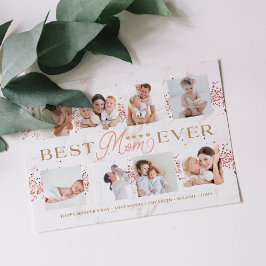 Beste Mama je Rose Glitzer 8 FotoCollage Card Karte
