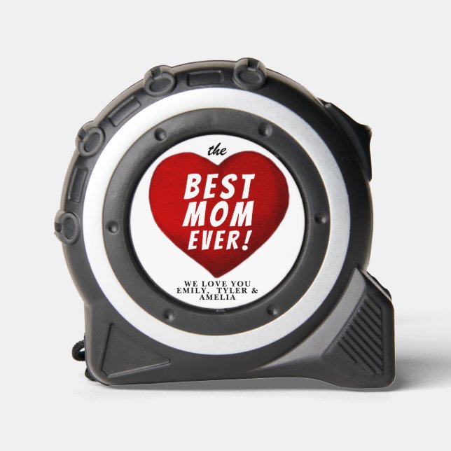 Beste Mama je Rote Herzfamilie Maßband (Vorderseite)