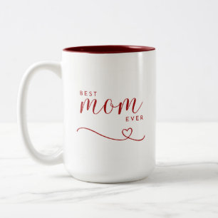 Beste Mama je rotes Herz Zweifarbige Tasse