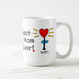 "Beste Mama je" Rotes HerzBlumen Tasse