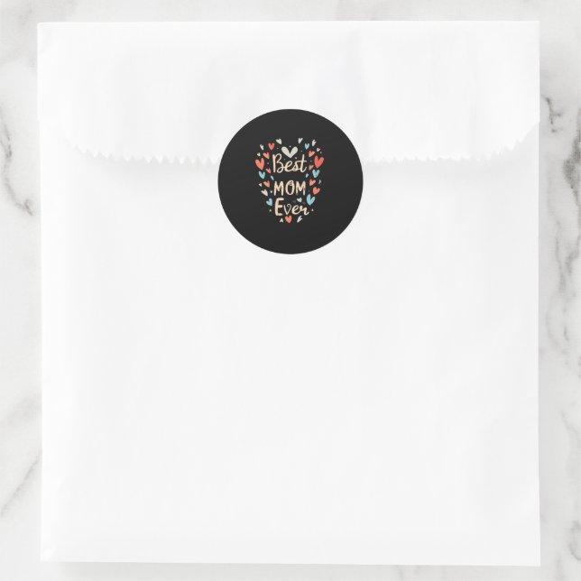 Beste Mama je Runder Aufkleber (Tasche)