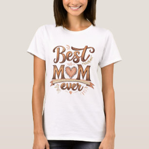 Beste Mama je rustikale Typografie mit Herz T-Shirt