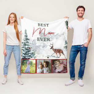 Beste Mama je Rustikales Hirschwintererlebnis Foto Fleecedecke
