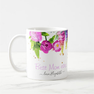 Beste Mama je Schöne florale Zwei-Tonen-Kaffee-Ta Kaffeetasse