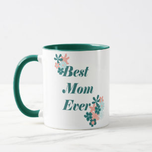 Beste Mama je schönes grünes Blumendesign Tasse