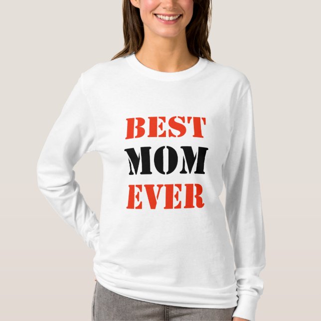 Beste Mama je Schwarz und Rot Typografie T-Shirt (Vorderseite)