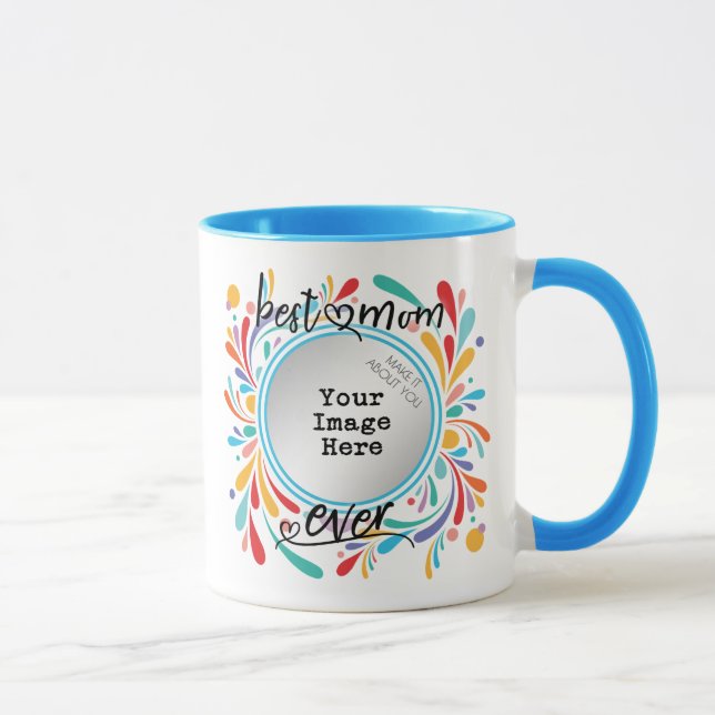 Beste Mama je Script Typografie Herz Tasse (Rechts)
