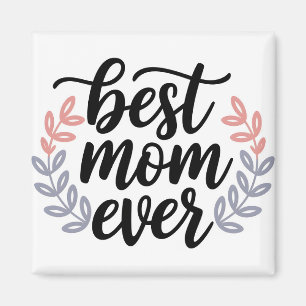 Beste Mama je Skript mit zartem Leaf Magnet