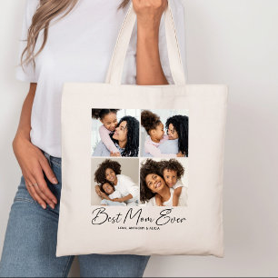 Beste Mama je SkriptfotoCollage Tragetasche
