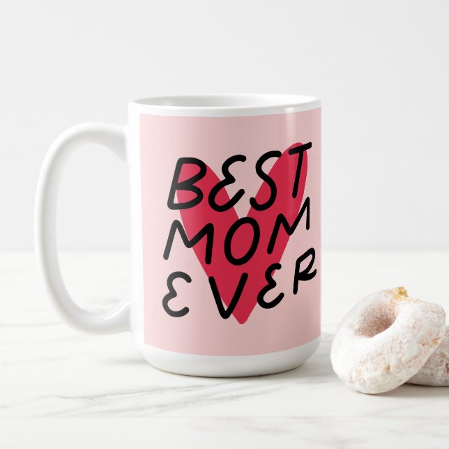 Beste Mama je Tag der modernen Herzmütter Kaffeetasse (Mit Donut)