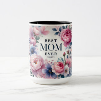 Beste Mama je Tasse der Blüte - Elegante Peony & P