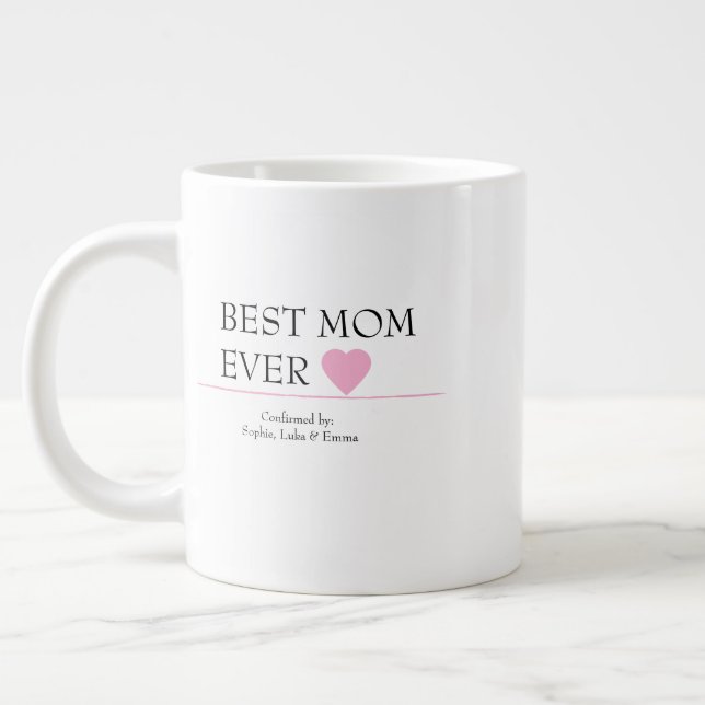 Beste Mama je Tasse mit rosa Herz - bestätigt durc (Links)