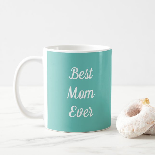 Beste Mama je Template Typografy Light Aquamarin Kaffeetasse (Mit Donut)