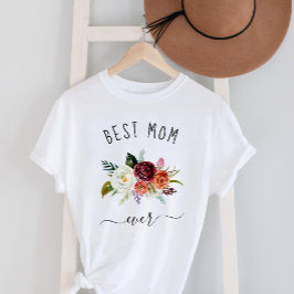 Beste Mama je | Trendy Burgundy Boho Floral T-Shirt