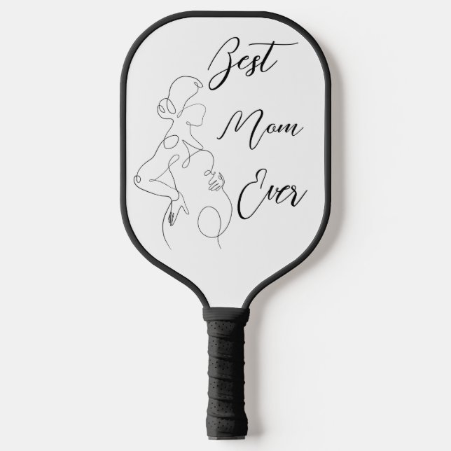 Beste Mama je trendy One Line Pregnancy Classic Pickleball Schläger (Vorderseite)