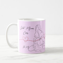 Beste Mama je trendy One Line Schwangerschaft Herz Kaffeetasse