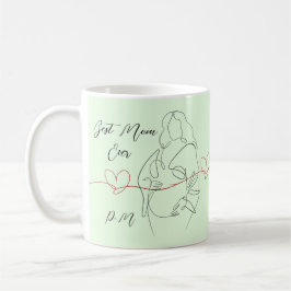 Beste Mama je trendy One Line Schwangerschaft Herz Kaffeetasse