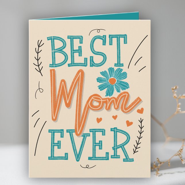 Beste Mama je Typografie Blumenmüttertag Karte (Von Creator hochgeladen)