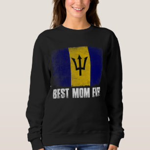 Beste Mama je Vintage Barbados Flag Graphic Mother Sweatshirt