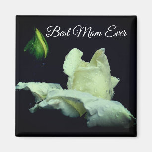 Beste Mama je White Rosenknospe Blume Magnet