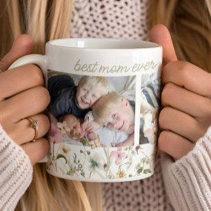 Beste Mama je Wildblume Foto Kaffeetasse